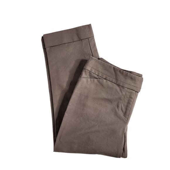 Ann Taylor Womens Cropped Pants Size 4 Brown Signature Cuffed Mid Rise Pockets - Picture 4 of 9